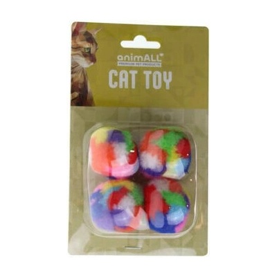 Animall Cat Loptička plyš farebný 4-5 cm 4 ks