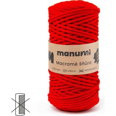 Manumi Macramé šňůra 3mm červená - 1 ks