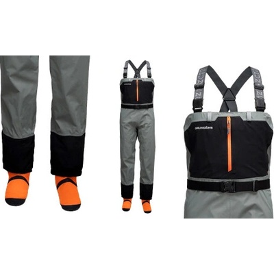 Grundéns Prsačky Men´s Boundary Zip Stockingfoot Wader Stone Otter