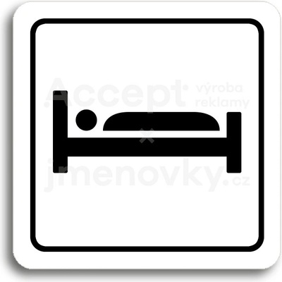 ACCEPT Piktogram pokoje - bílá tabulka - černý tisk