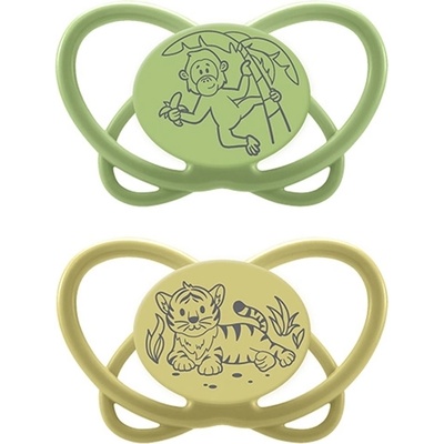 NIP Бебешка залъгалка NIP Green - My Butterfly, 0-6 м, 2 броя, зелена/жълта (4000821425224)