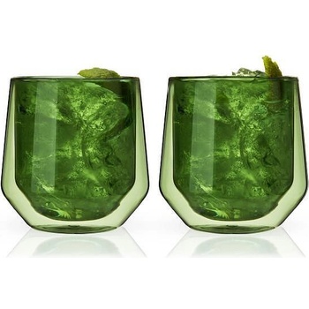 Viski (САЩ) Комплект от 2 бр. двустенни чаши viski aurora в зелен цвят - 270 мл (viski 11189)