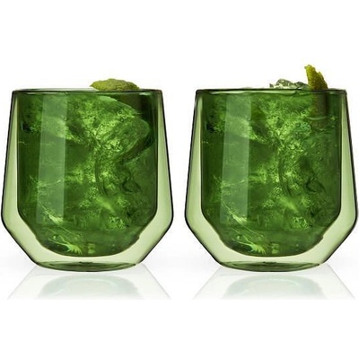Viski (САЩ) Комплект от 2 бр. двустенни чаши viski aurora в зелен цвят - 270 мл (viski 11189)