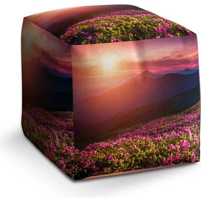 Sablio Taburet Cube Rozkvetlá příroda: 40x40x40 cm