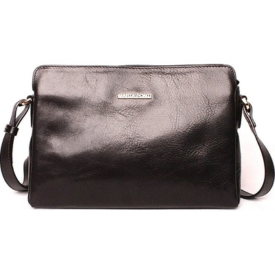Marta Ponti luxusní dámská kožená crossbody kabelka no. 205 černá