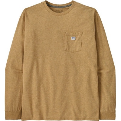 Patagonia LONG-SLEEVED SHOP STICKER POCKET RESPONSIBILI-TEE světle hnědá