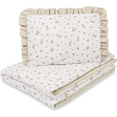 Спален комплект двулицев за бебешко креватче Rose Beige 75X95 25X35 Sensillo