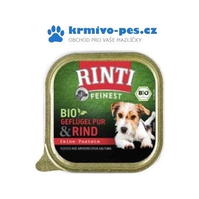 Rinti Feinest Bio Pur Adult Dog drůbeží a hovězí 150 g