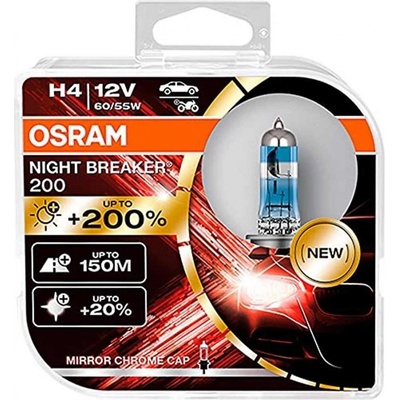 Osram Night Breaker 200 H4 P43t 12V 60/55W 64193NB200-HCB 2 ks