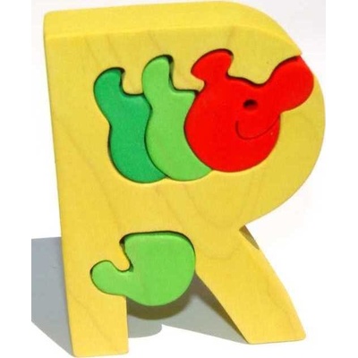 Fauna vkládací puzzle z masivu Abeceda písmenko R červík