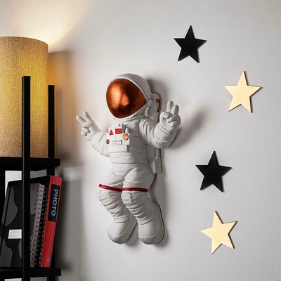 ASIR Nástěnná dekorace ASTRONAUT bílá a bronzová