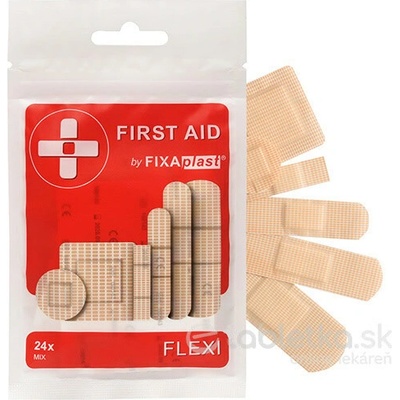 FIXAplast FIRST AID FLEXI náplasť MIX elastická, rôzne veľkosti a tvary 24 ks