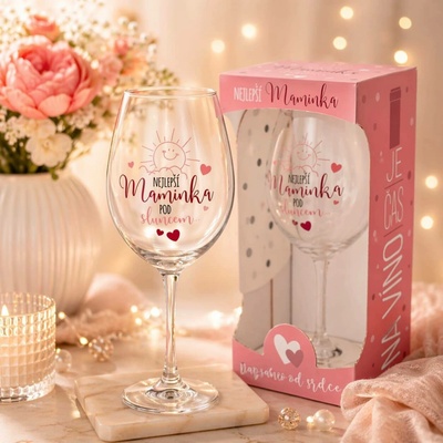Nekupto Je čas na víno sklenice na víno s potiskem Nejlepší táta 440 ml