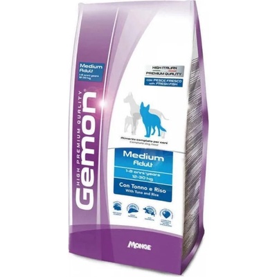 Gemon Medium Adult with Tuna and Rice - с риба тон и ориз, за средни породи над 12 месеца 20kg