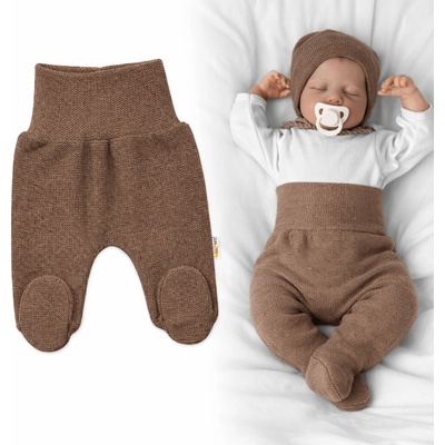 Pletené dojčenské polodupačky Hand Made Baby Nellys hnědé