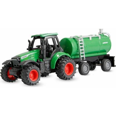 Amewi Trade GmbH Mini RC kovový traktor s cisternovým návěsem RTR 1:64 zelený