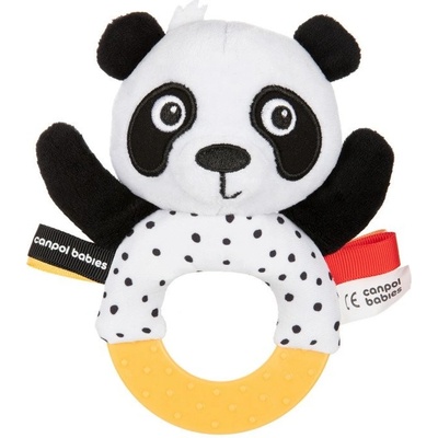 Canpol babies Senzorická hračka s hryzátkom a hrkálkou Boo Panda