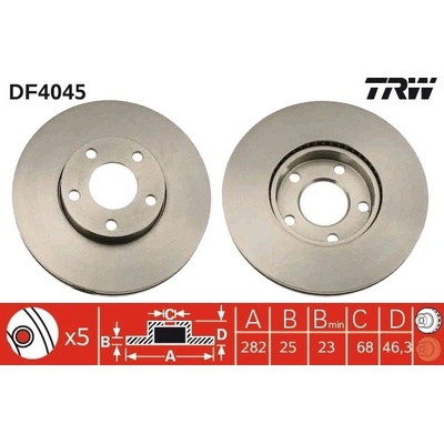 Brzdový kotúč TRW DF4045