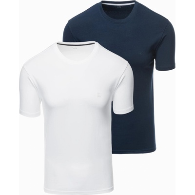 Ombre Clothing Комплект от три мъжки памучни тениски BASIC с кръгло деколте Ombre Clothing Ombre Clothing | Byal | МЪЖЕ | XL