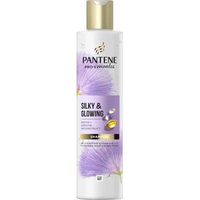 Pantene Silky & Glowing Shampoo with Biotin & Keratin Reconstruct 250ml