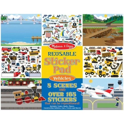 Melissa & Doug blok s adhezními samolepkami dopravní prostředky