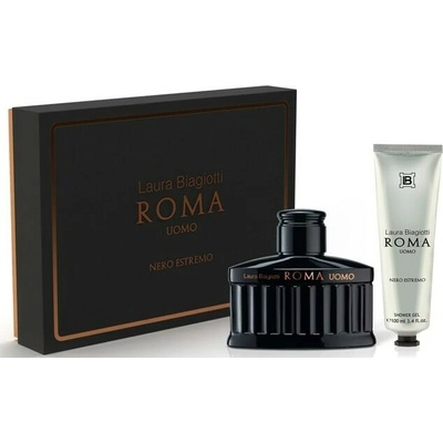 Laura Biagiotti i Roma Uomo Nero Estremo Intense EDP 125 ml + sprchový gél 100 ml – Hledejceny.cz