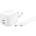 Belkin BOOSTCHARGE PRO мрежово зарядно устройство с 2 Type-C порта, 67 W, PD бързо зареждане + кабел Type-C, БЯЛО WCH020KQ2MWH-B6 (WCH020KQ2MWH-B6)