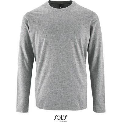Sol's Imperial LSL Men pánske tričko s dlhým rukávom sivé mel.