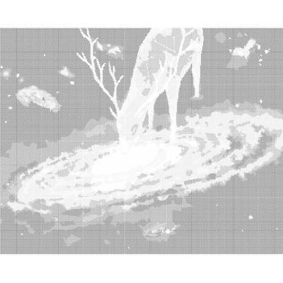 ZUTY Bodkovanie - JELEŇ A GALAXIA Rámovanie: bez rámu a bez vypnutia plátna, Rozmer: 40x50 cm