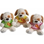 SUN-DAY Dog in blouse 3col 30cm 129130