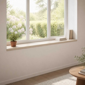 vidaXL Парапети за прозорци 2 бр. Бяло 160 x 25 x 2 cm Масивен дъб (42049911)