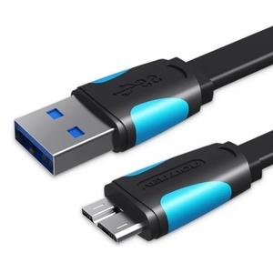 Vention USB-A 3.0/M - Micro USB-B, ( плосък, черен), 0, 2 м, кабел
