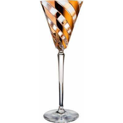 Glamour Crystal Sklenice na víno Spiral gold 6 x 255 ml