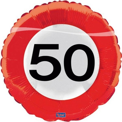 FUNNYFASHN Balón fóliový dopravná značka 50 rokov , 45 cm