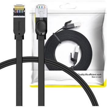 Baseus Мрежов плосък кабел Baseus RJ45, Cat. 6, 5м PCWL-D01 - черен (PCWL-D01_VZ)