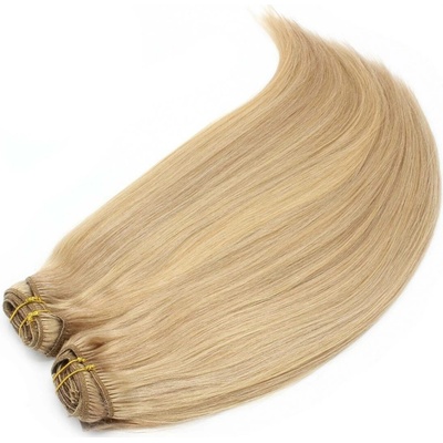 Clip in maxi set 73cm pravé lidské vlasy REMY PŘÍRODNÍ/SVĚTLEJŠÍ BLOND