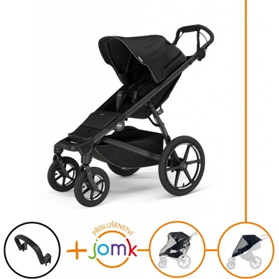 Thule Set 4v1 Urban Glide 4-wheel Black 2024 + madlo + JOMK pláštenka + JOMK ochranná sieť