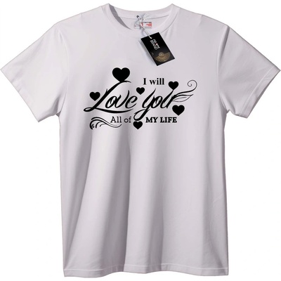 NOONEBRAND Тениска Обичам те Цял Живот - XL, White