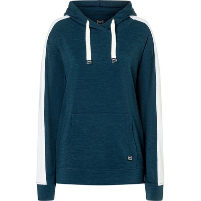 super. natural Дамски вълнен пуловер super. natural Women's Colorado Hoodie - Blueberry / Fresh White (105-6256-0112)