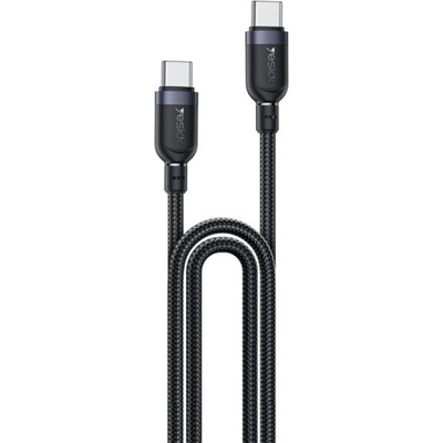 Yesido CA192 opletený nabíjací a dátový USB-C na USB-C 2m černý