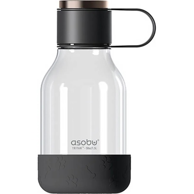 ASOBU 1.5 л черна бутилка за вода с купичка за куче asobu от серия dog bowl