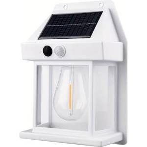  Led соларна лампа за стена, Сензори за светлина и движение, 1W, Батерия 1800mAh - Atron DK-888 (DK-888-white)