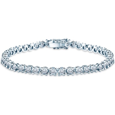 SAVICKI Тенис гривна The Light 4, 5 мм: бяло злато, лабораторни диаманти