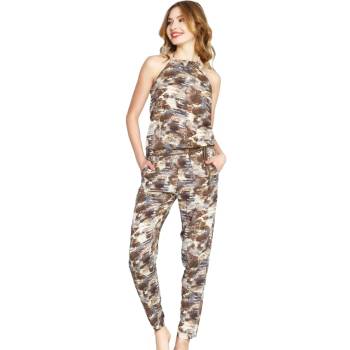 Дамски гащеризон с ефектен шарен десен