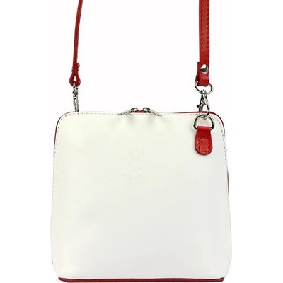 Barberinis dámská kožená elegantní crossbody kabelka 1702 bílá/červená