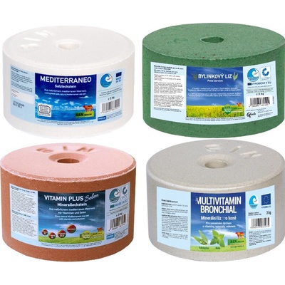 S.I.N. Hellas Soľný bar pastva VITAMIN SELEN BYLINKOVÝ LIZ PROTI ČERVOM BRONCHIAL MEDITERRANEO 4 x 3 kg