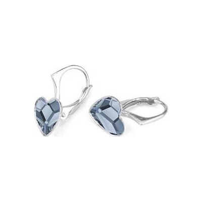 Nubis stříbrné se srdcem Crystals from Swarovski Denim Blue NB-0202-DB