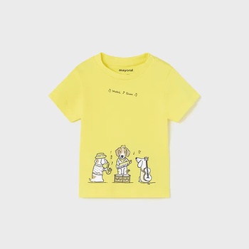 MAYORAL Тениска с къс ръкав music в лимонено жълто за бебе момче Майорал