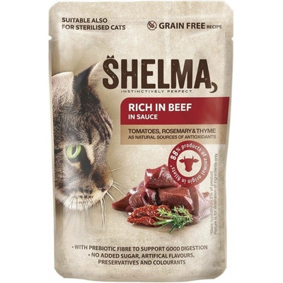 Shelma Cat hovězí a rajčata 85 g