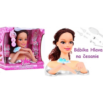 Joko Bábika Hlava Na česanie s náušnicami hnedé vlasy